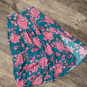 Floral Pink and Green Women's Skirt
